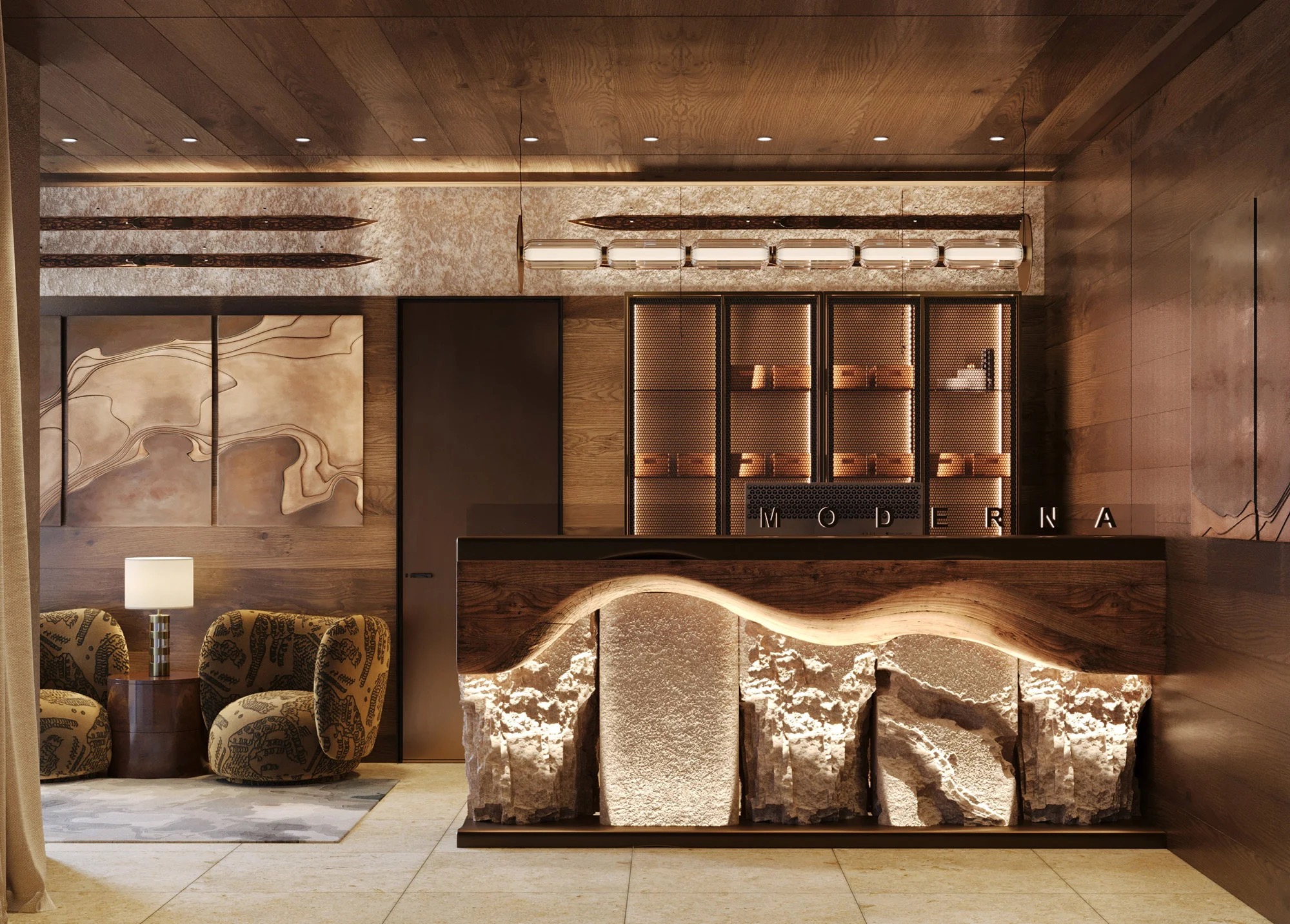 Enterijer recepcije hotela Moderna na Jahorini